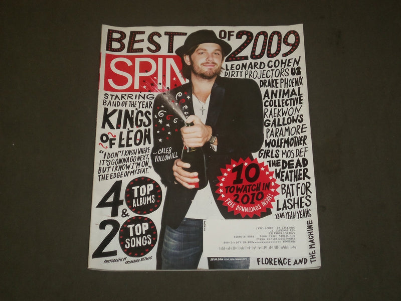 2010 JANUARY/FEBRUARY SPIN MAGAZINE - KINGS OF LEON COVER - GREAT PHOTOS -B 2089