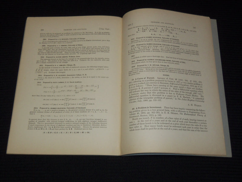 1921 THE AMERICAN MATHEMATICAL MONTHLY MAGAZINE LOT OF 4 - WR 277D