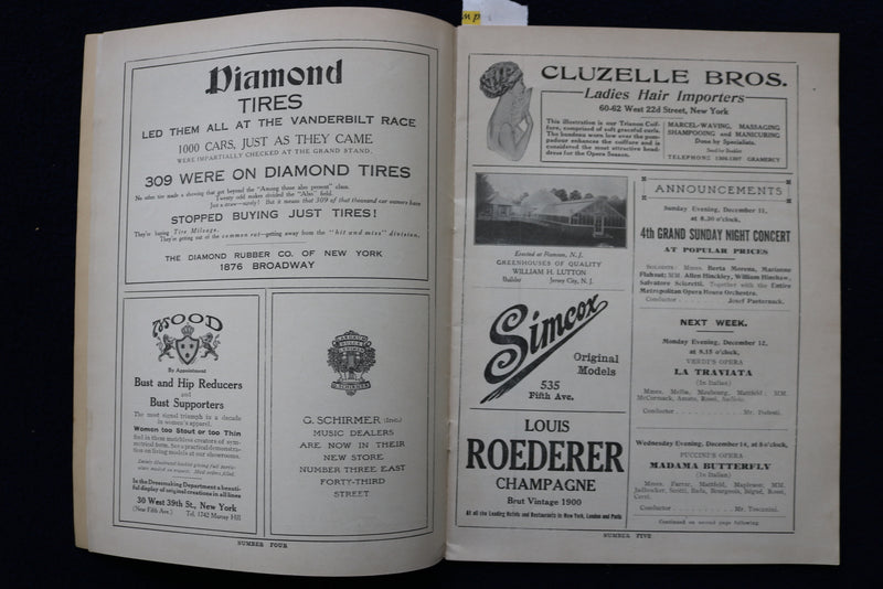 1910 DEC 10 METROPOLITAN OPERA HOUSE - FAUST PROGRAM - FARRAR-PODESTI - K 1609