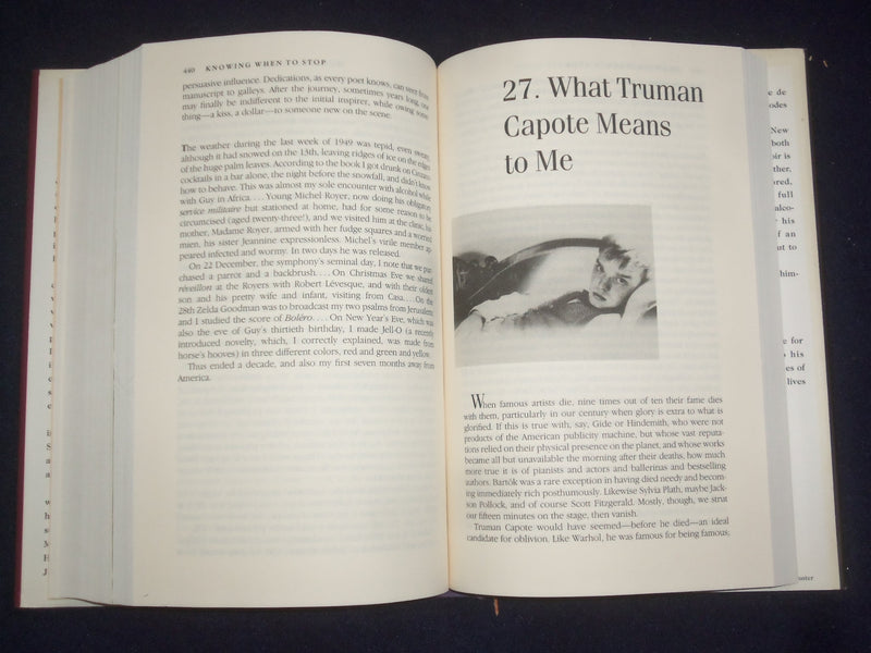 1994 KNOWING WHEN TO STOP, A MEMOIR HARDCOVER BOOK BY NED ROREM - KD 9160
