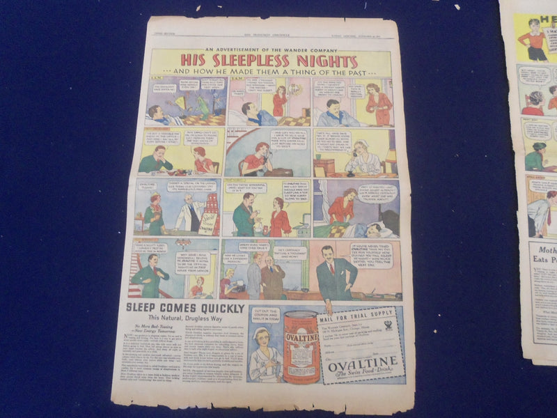 1933-1940 OVALTINE FULL PAGE COLOR COMICS ADS - LOT OF 7 - NP 5255