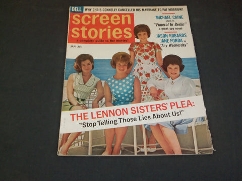 1967 JANUARY SCREEN STORIES MAGAZINE - THE LENNON SISTERS - SP 8200