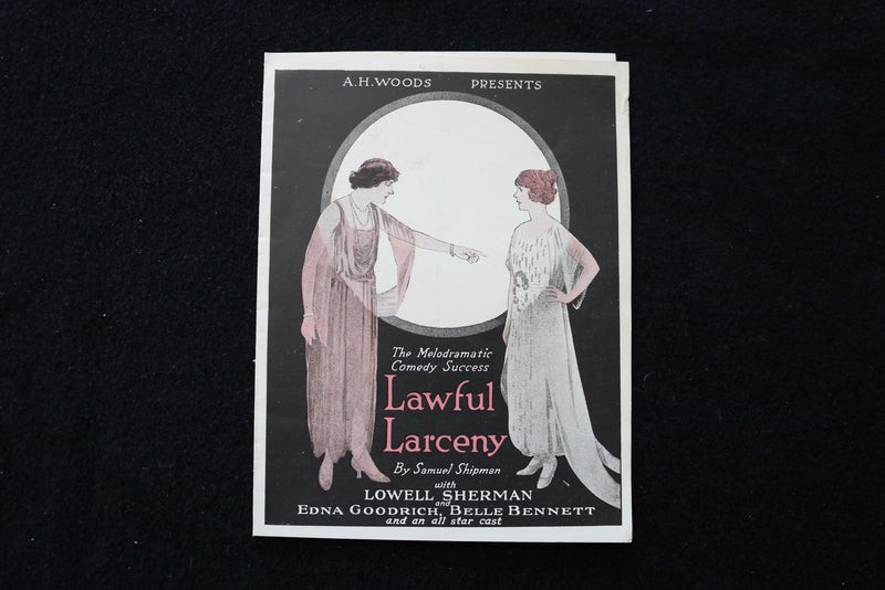 1923 LAWFUL LARCENY PROGRAM - PLYMOUTH THEATRE - K 1889