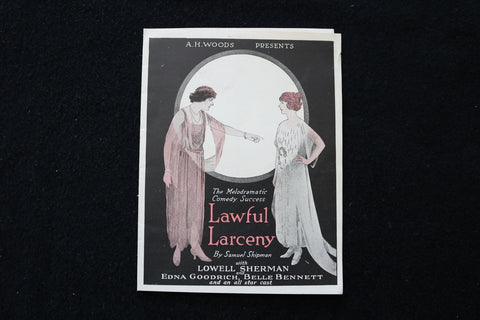 1923 LAWFUL LARCENY PROGRAM - PLYMOUTH THEATRE - K 1889