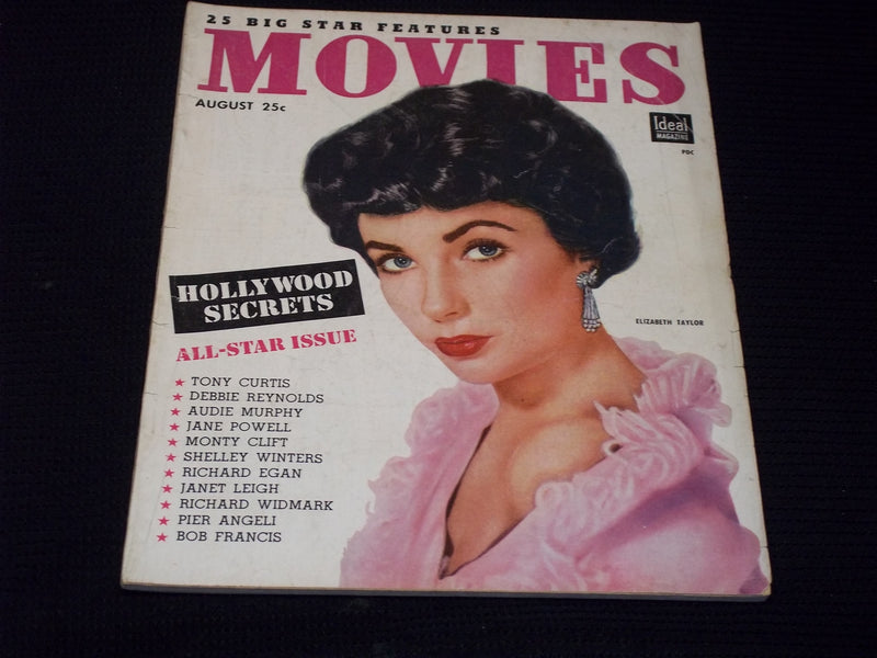 1954 AUGUST MOVIES MAGAZINE - LIZ TAYLOR FRONT COVER - E 16440