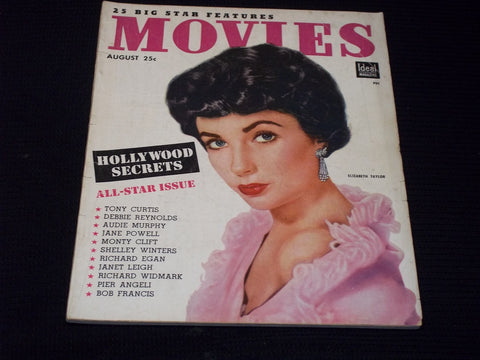 1954 AUGUST MOVIES MAGAZINE - LIZ TAYLOR FRONT COVER - E 16440