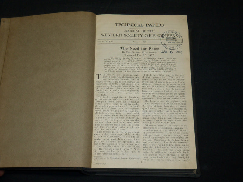 1904-1940 WESTERN SOCIETY OF ENGINEERS JOURNAL BOUND VOLUMES LOT OF 18 - KD 5A