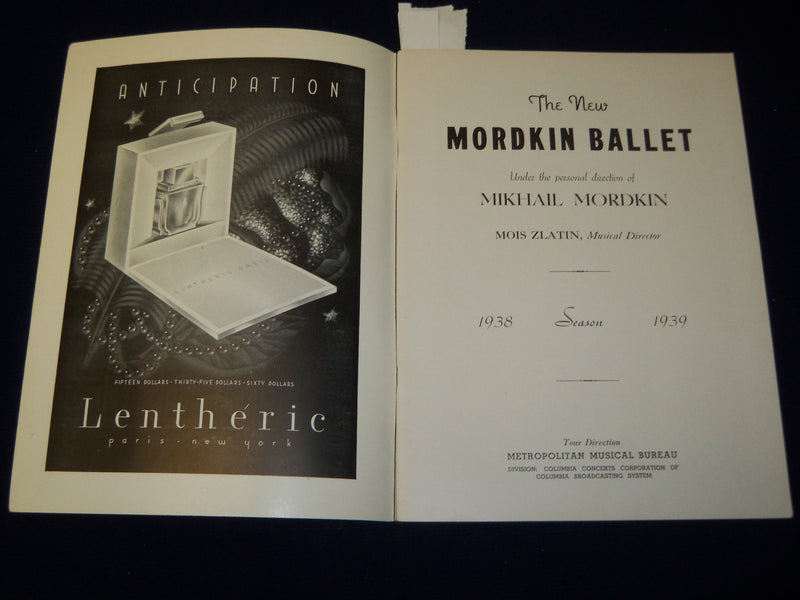 1938-1939 THE NEW MIKHAIL MORDKIN BALLET PROGRAM - VARKAS - CHASE - J 5093