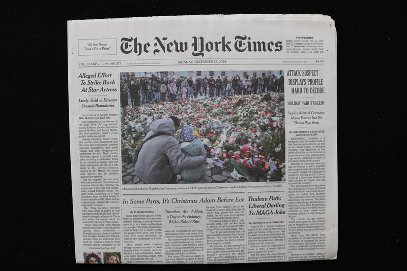 2024 DECEMBER 23 NEW YORK TIMES - ATTACK SUSPECT DISPLAYS PROFILE HARD TO DECODE