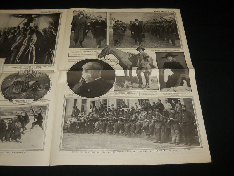 1915 MARCH 14 NEW YORK TIMES PICTURE SECTION LOT OF 2 - GERMAN TROOPS - NP 5473