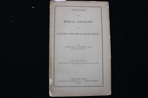 1864 MEDICAL TOPOGRAPHY - EPIDEMIC DISEASES OF RHODE ISLAND - SOFTCOVER - K 2889