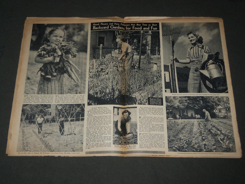 1945 APRIL 15 DETROIT NEWS PICTORIAL MAGAZINE - EVELYN JONES COVER - J 3029
