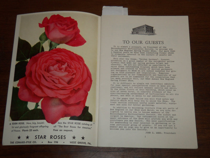 1953 MARCH NEW ENGLAND SPRING FLOWER SHOW 82ND ANNUAL PROGRAM - K 1202