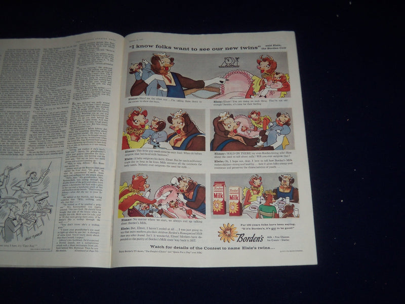1957 JANUARY 19 THE SATURDAY EVENING POST MAGAZINE - ILLUSTRATED COVER - SP 5648