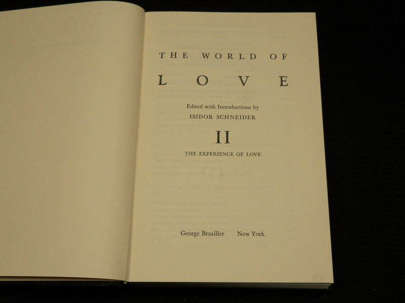 1964 THE WORLD OF LOVE BOXED SET OF 2 VOLUMES - ISIDOR SCHNEIDER - KD 5402J