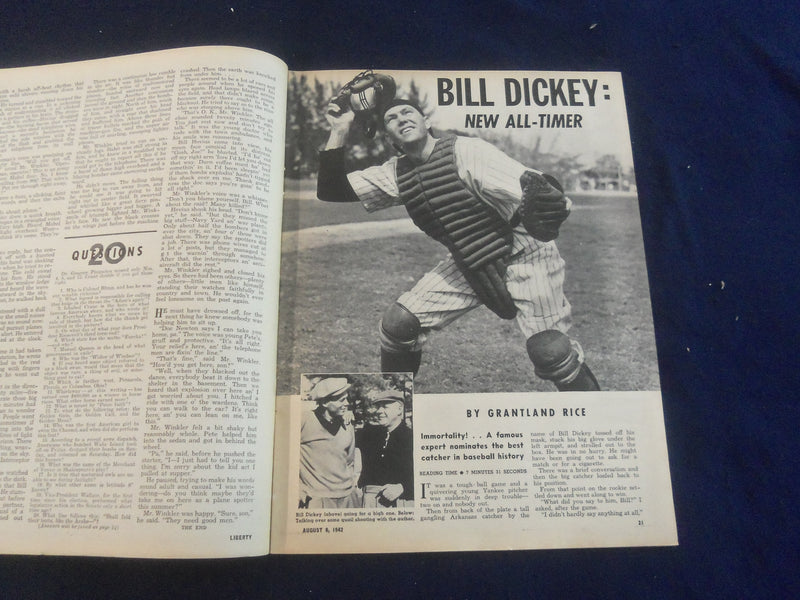1942 AUGUST 8 LIBERTY MAGAZINE - MORE AMERICANS WE CAN DO WITHOUT - B 4197Q