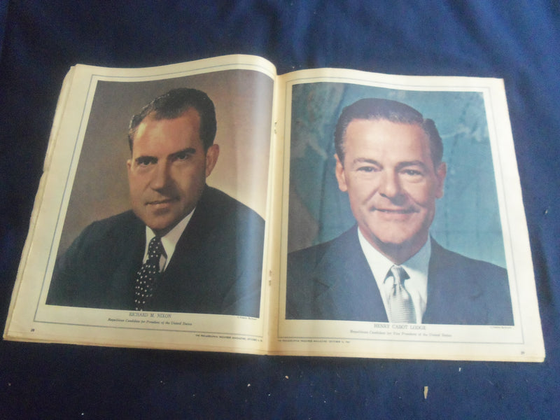 1960 OCT 16 PHILADELPHIA ENQUIRER SUNDAY TODAY MAGAZINE - NIXON & LODGE -B 4164Z