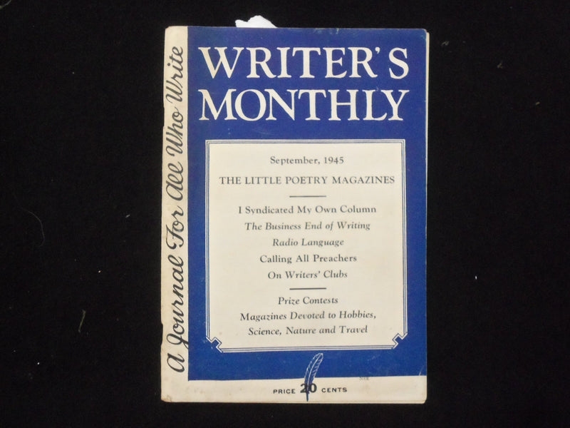 1943 AUGUST & 1945 SEPTEMBER WRITER'S MONTHLY MAGAZINE - LOT OF 2 - K 107