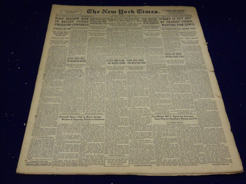 1940 APRIL 2 NEW YORK TIMES - TRANSIT STRIKE PUTOFF - NT 2900