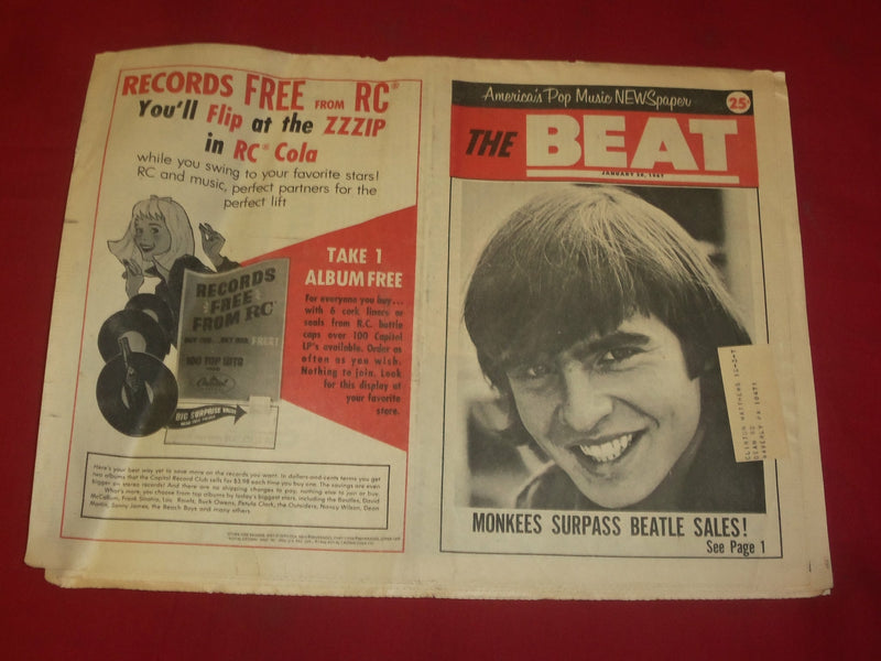 1967 JAN 28 THE BEAT NEWSPAPER - DAVY JONES - PHOTOS, ARTICLES & ADS - NP 3911