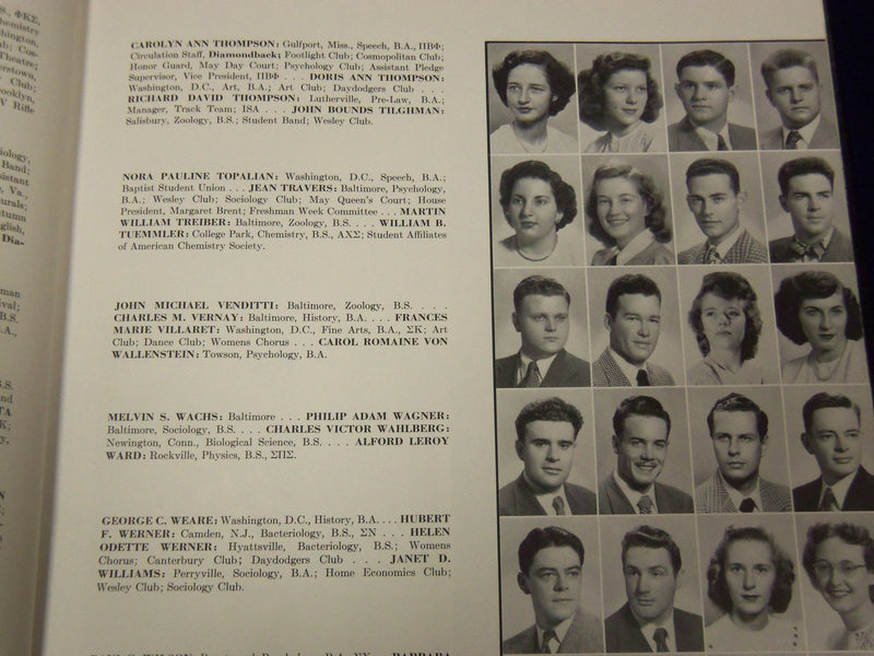 1949 TERRAPIN UNIVERSITY OF MARYLAND YEARBOOK VOL. 48 - GREAT PHOTOS - YB 726