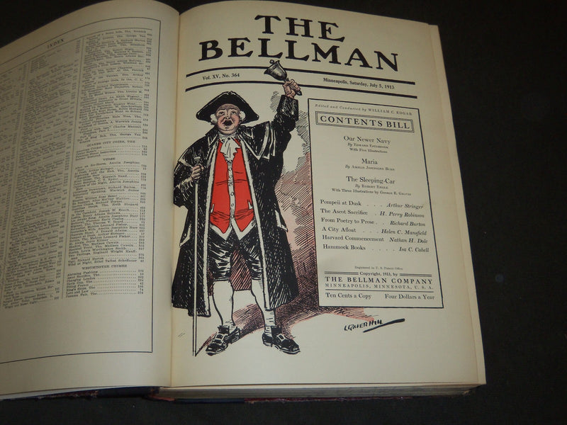 1913 THE BELLMAN MAGAZINE BOUND VOLUME LOT OF 2 COMPLETE YEAR - PHOTOS - R 423