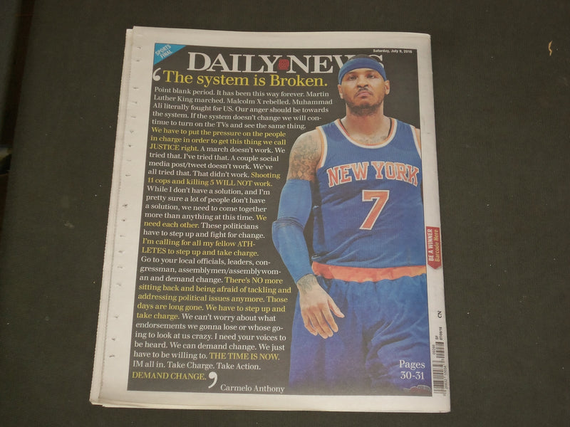 2016 JULY 9 NEW YORK DAILY NEWS - AMERICA IN TATTERS