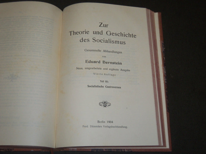 1904 ZUR THEORIE UND GESCHICHTE DES SOCIALISMUS BY EDMUND BERNSTEIN - KD 10