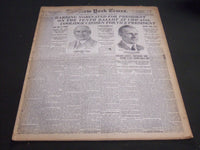 1920 JUNE 13 NEW YORK TIMES - HARDING NOMINATED FOR PRESIDENT COOLIDGE - NT 6941