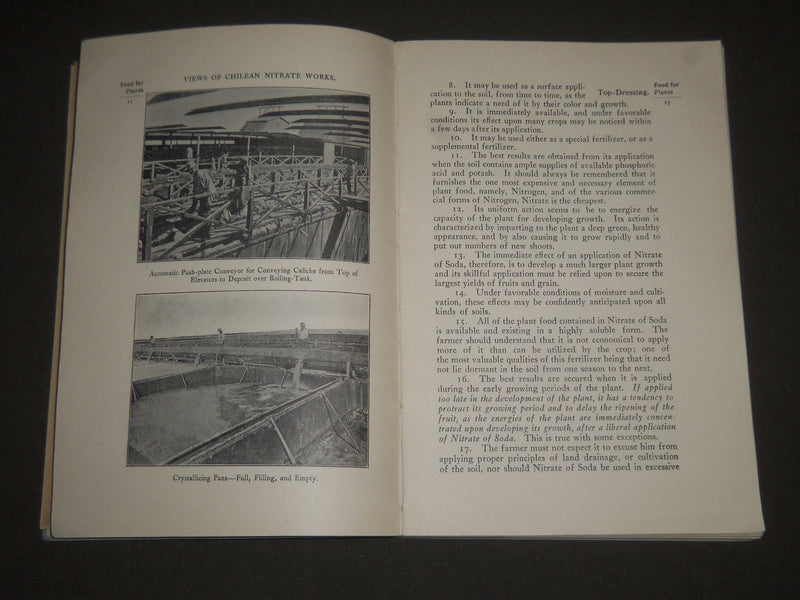 1907 FOOD FOR PLANTS EDITED BY WILLIAM S. MYERS SOFTCOVER BOOK - J 2529