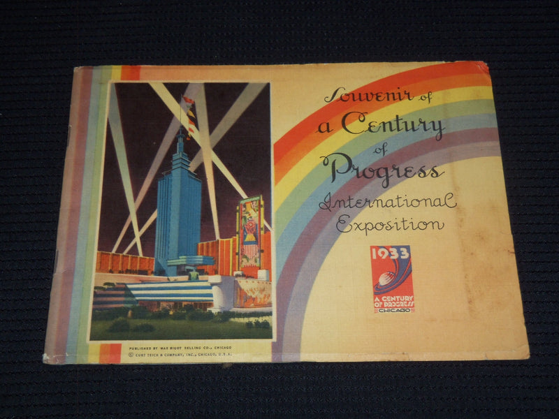 1933 SOUVENIR OF A CENTURY OF PROGESS BOOK & ENVELOPE - J 7336