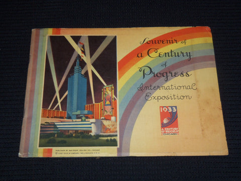 1933 SOUVENIR OF A CENTURY OF PROGESS BOOK & ENVELOPE - J 7336