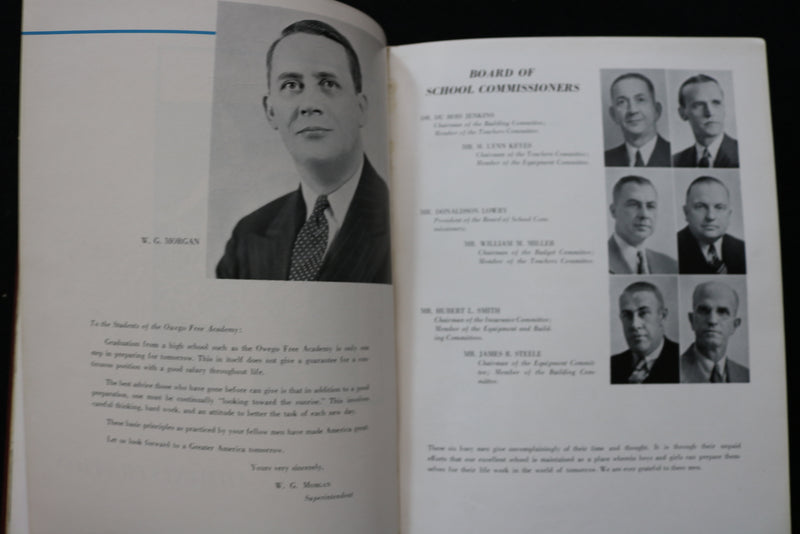 1945 TOM TOM OWEGO FREE ACADEMY YEARBOOK - OWEGO NEW YORK - HARDCOVER - YB 3481