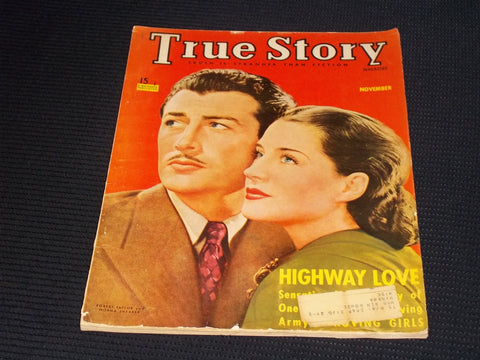 1940 NOVEMBER TRUE STORY MAGAZINE - ROBERT TAYLOR NORMA SHEARER COVER - E 15087