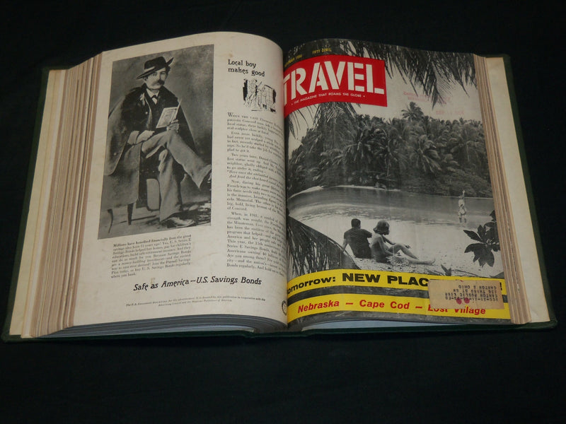 1956 JANUARY-DECEMBER TRAVEL MAGAZINE BOUND VOLUME - GREAT COVERS - KD 5998