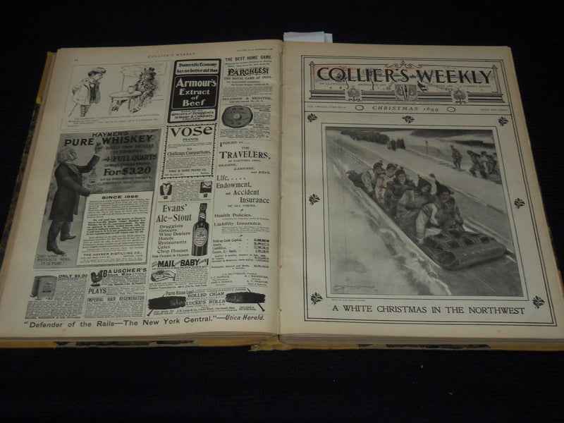1899-1900 COLLIER'S WEEKLY MAGAZINE BOUND VOLUME - NICE ILLUSTRATIONS - KD 879O