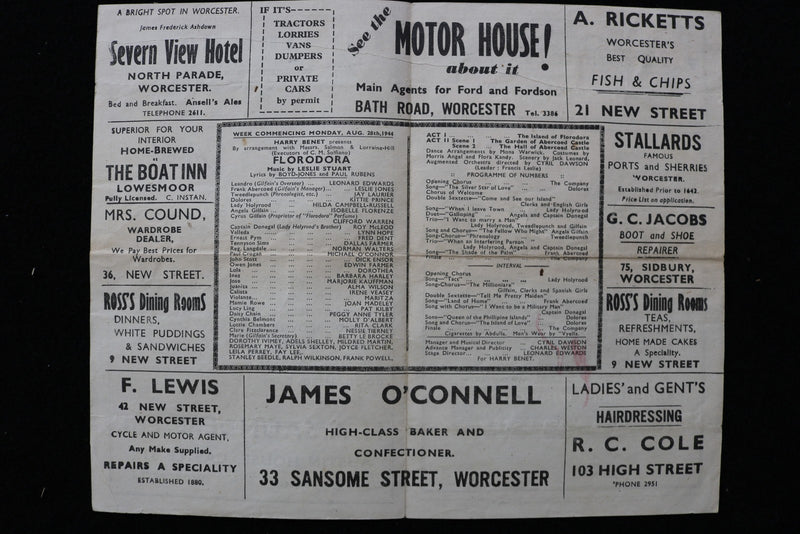 1944 THEATRE ROYAL WORCESTER PROGRAMME - LOT OF 2 - K 2798
