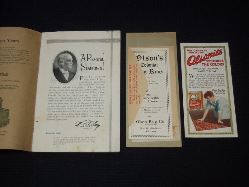 1920'S OLSON RUG COMPANY YOUR NEW VELVETY RUG CATALOG - CHICAGO - J 7557