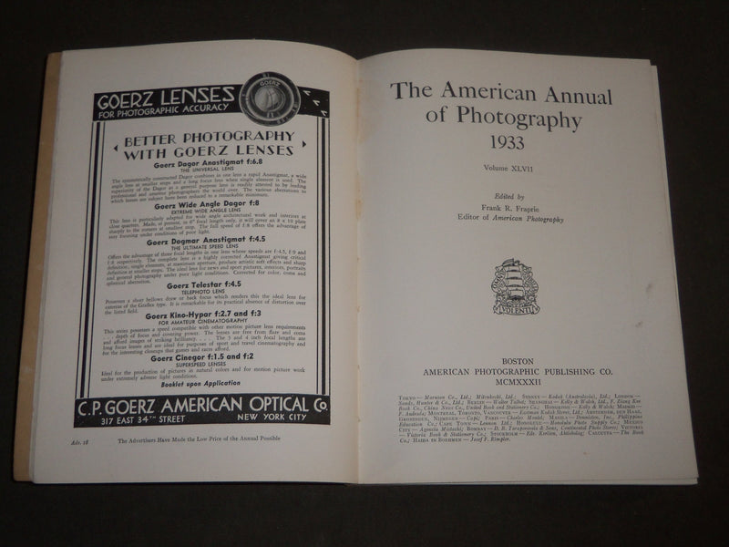 1933-1946 THE AMERICAN ANNUAL OF PHOTOGPRAHY BOOKS LOT OF 5 - KD 1425