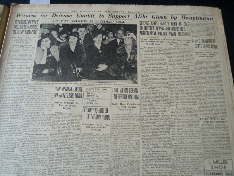 1935 JAN 25 PHILADELPHIA RECORD NEWSPAPER - HAUPTMANN GOES ON STAND - NT 7262