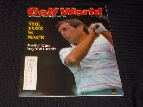 1985 MARCH 15 GOLF WORLD MAGAZINE - FUZZY ZOELLER FRONT COVER - E 5608A