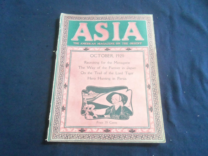 1920 OCTOBER ASIA MAGAZINE - GREAT PHOTOS & STORIES - SP 1222L