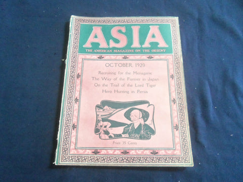 1920 OCTOBER ASIA MAGAZINE - GREAT PHOTOS & STORIES - SP 1222L