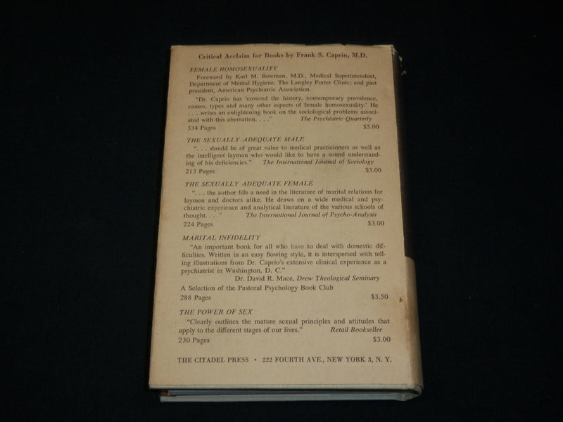 1956 VARIATIONS IN SEXUAL BEHAVIOR HARDCOVER BOOK BY FRANK S. CAPRIO - KD 6406