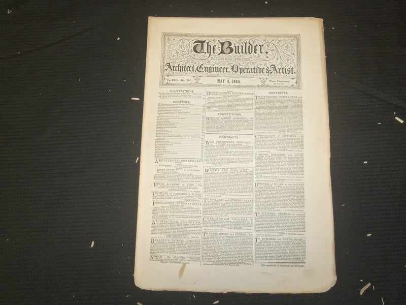 1865 MAY 6 THE BUILDER ARCHITECT MAGAZINE - ILLUSTRATIONS - ST 415M