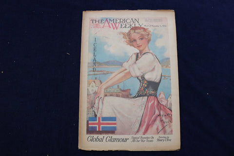 1944 NOV 5 AMERICAN WEEKLY MAGAZINE - ICELAND - GLOBAL GLAMOUR COVER - E 22619