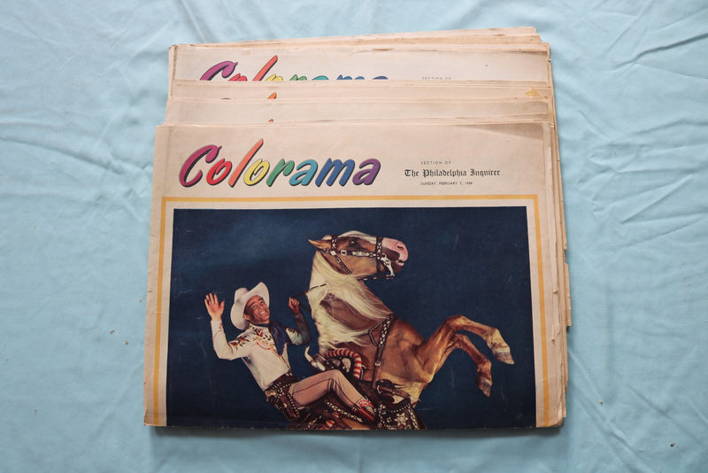 1950'S PHILADELPHIA INQUIRER COLORAMA SECTIONS - MOVIE STARS -LOT OF 18- NP 9232