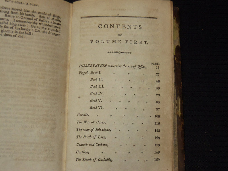 1806 THE POEMS OF OSSIAN THE SON OF FINGAL BOOK - VOLUME 1 - KD 9429