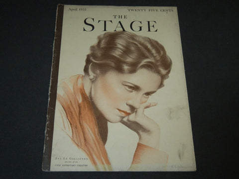 1933 APRIL THE STAGE MAGAZINE - EVA LE GALLIENNE - GREAT PHOTOS & ADS - ST 24