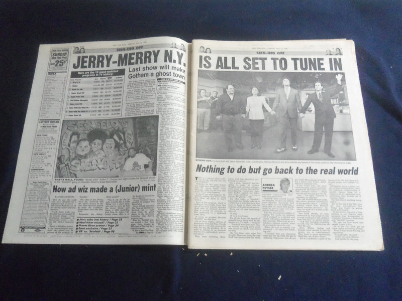 1998 MAY 14 NEW YORK POST NEWSPAPER - SEINFELD AIRS LAST TV EPISODE - NP 5660